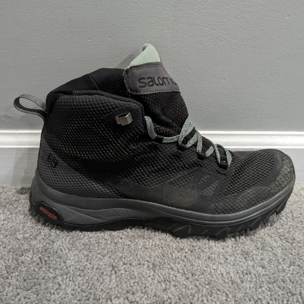 Womens Salomon Outline Mid GTX 404844 Waterproof Hiking Boots Sz 9.5 Black